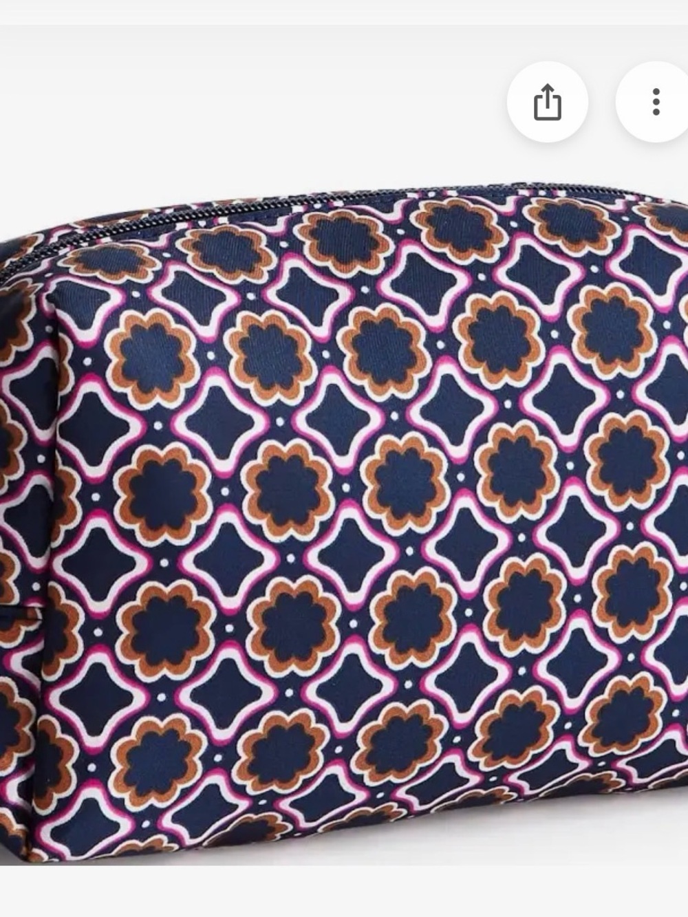Vera Bradley Navy lattice florets cosmetic bag
